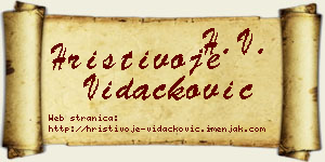 Hristivoje Vidačković vizit kartica